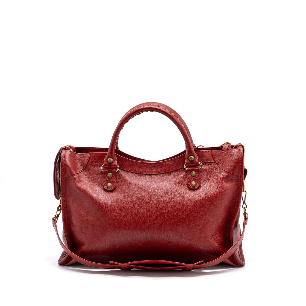 balenciaga-city-bag-leather-red-lghw