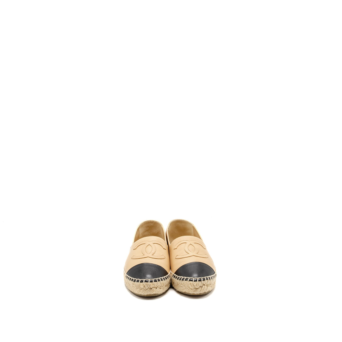 chanel-size-36-espadrilles-lambskin-beige-black