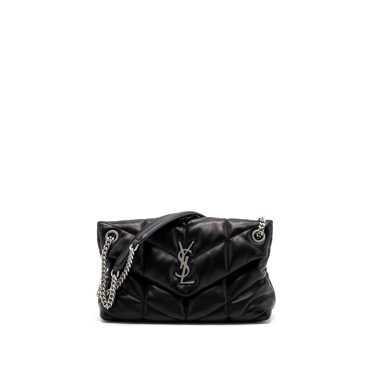 saint-laurent-small-puffer-lambskin-black-shw