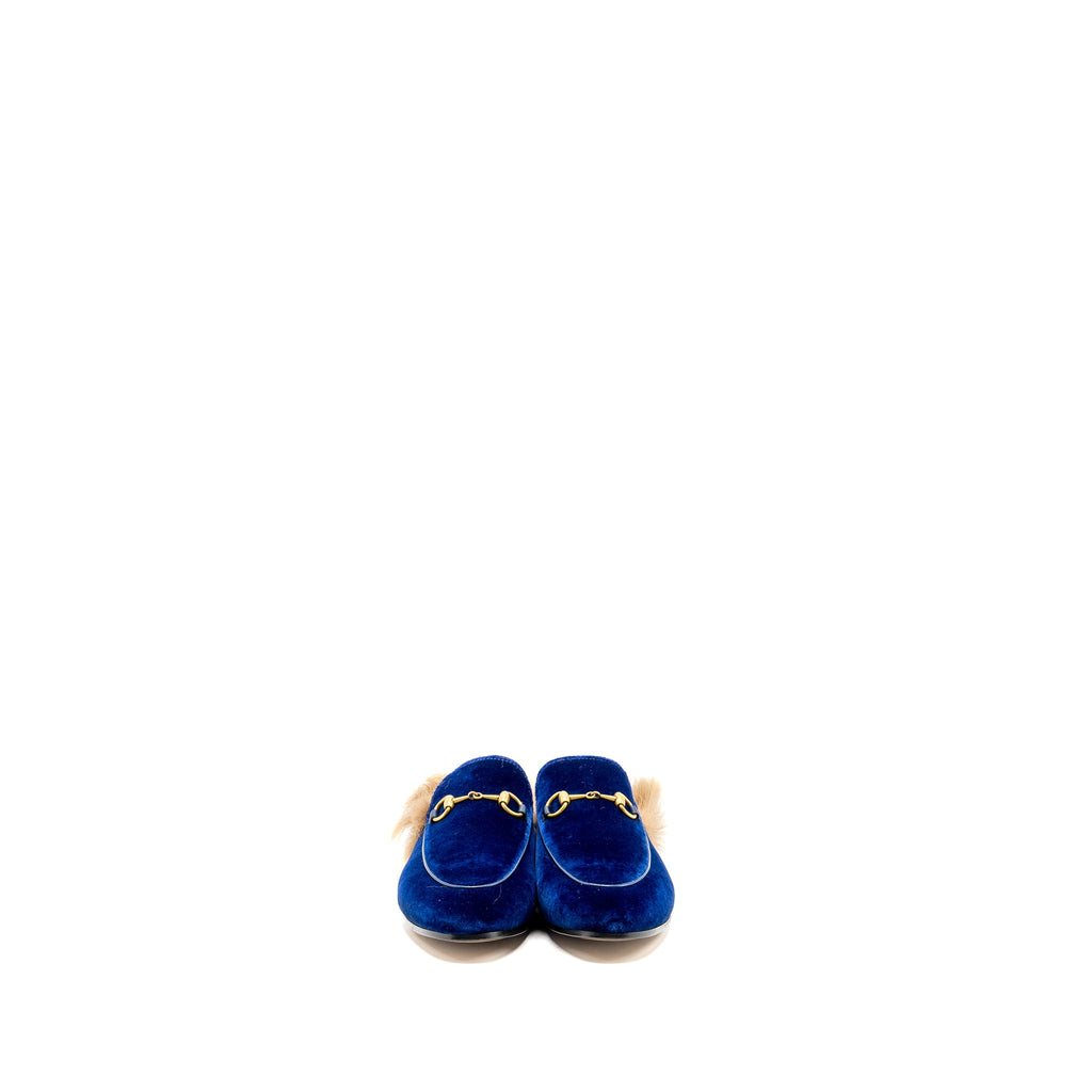 gucci-size-36-5-horsebit-princetown-fur-slipper-velvet-blue-ghw-copy