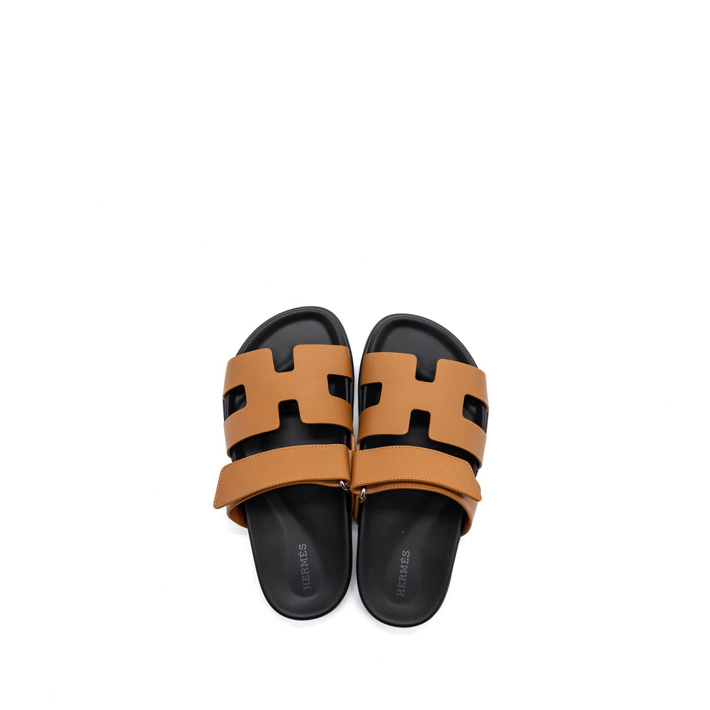 hermes-size-37-5-chypre-sandals-gold-black