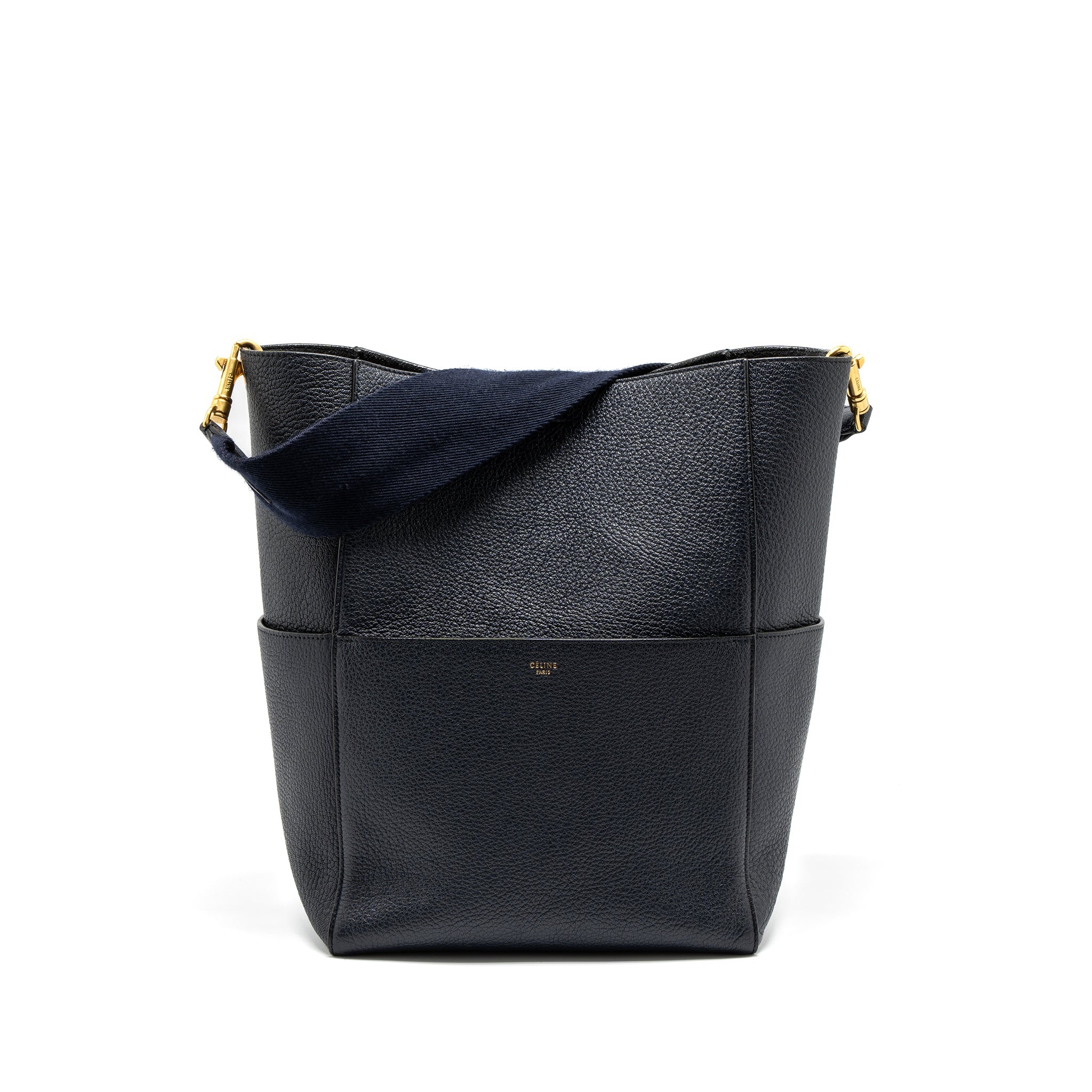 celine-sangle-bucket-bag-calfskin-navy-ghw