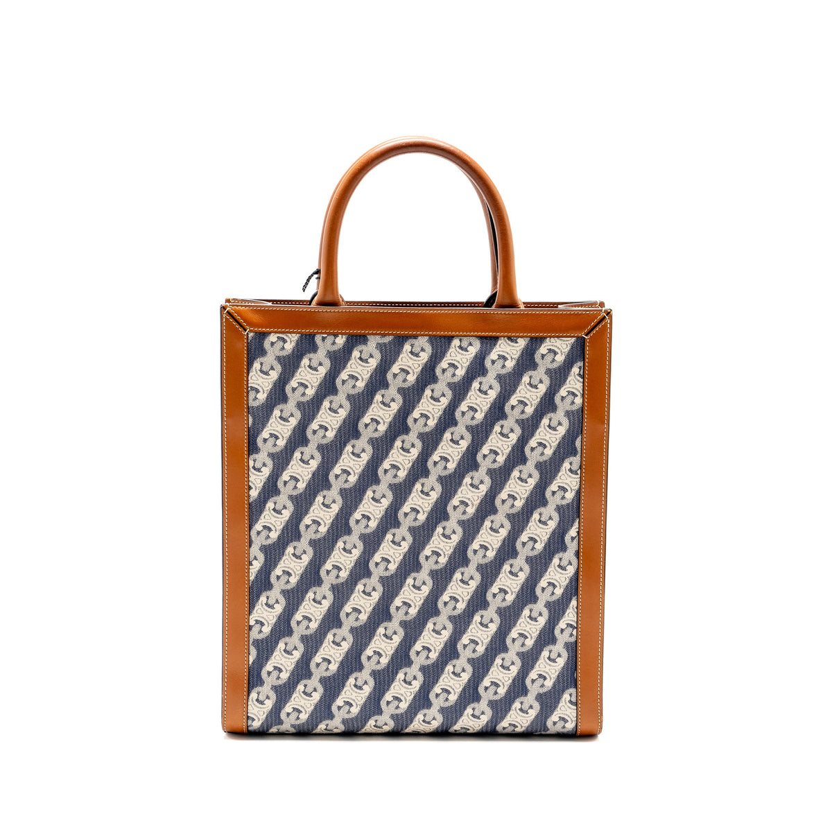 celine-vertical-cabas-tote-in-triomphe-denim-leather-navy-tan-ghw-copy