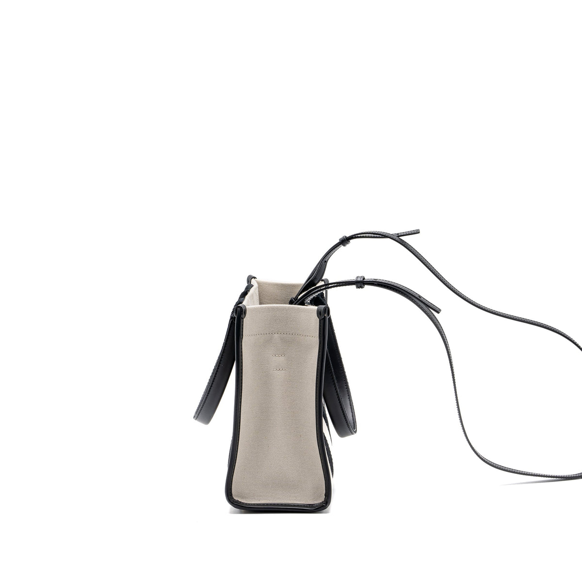balenciaga-small-tote-bag-canvas-and-leather-black-white-ghw