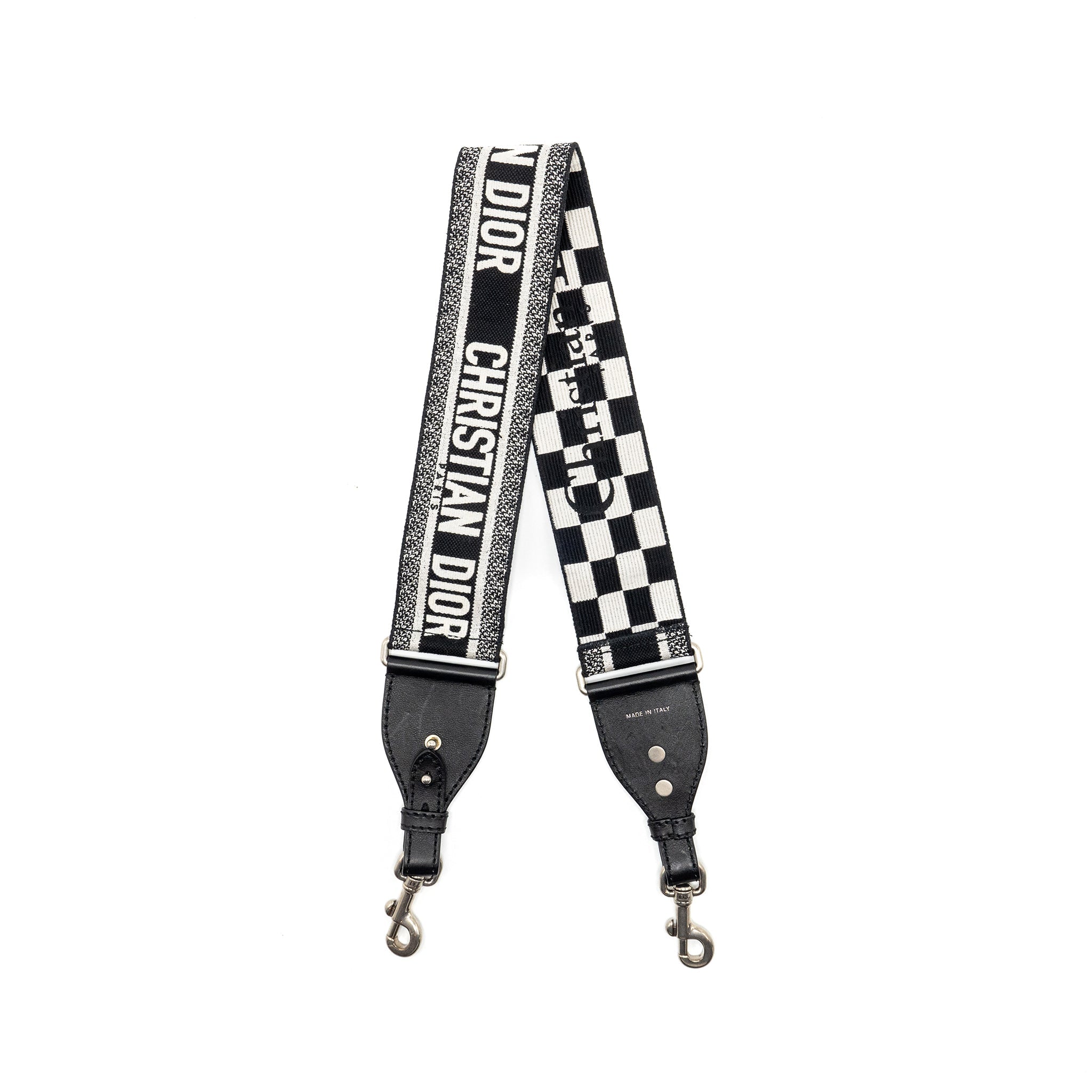 dior-shoulder-strap-canvas-calfskin-black-white-shw