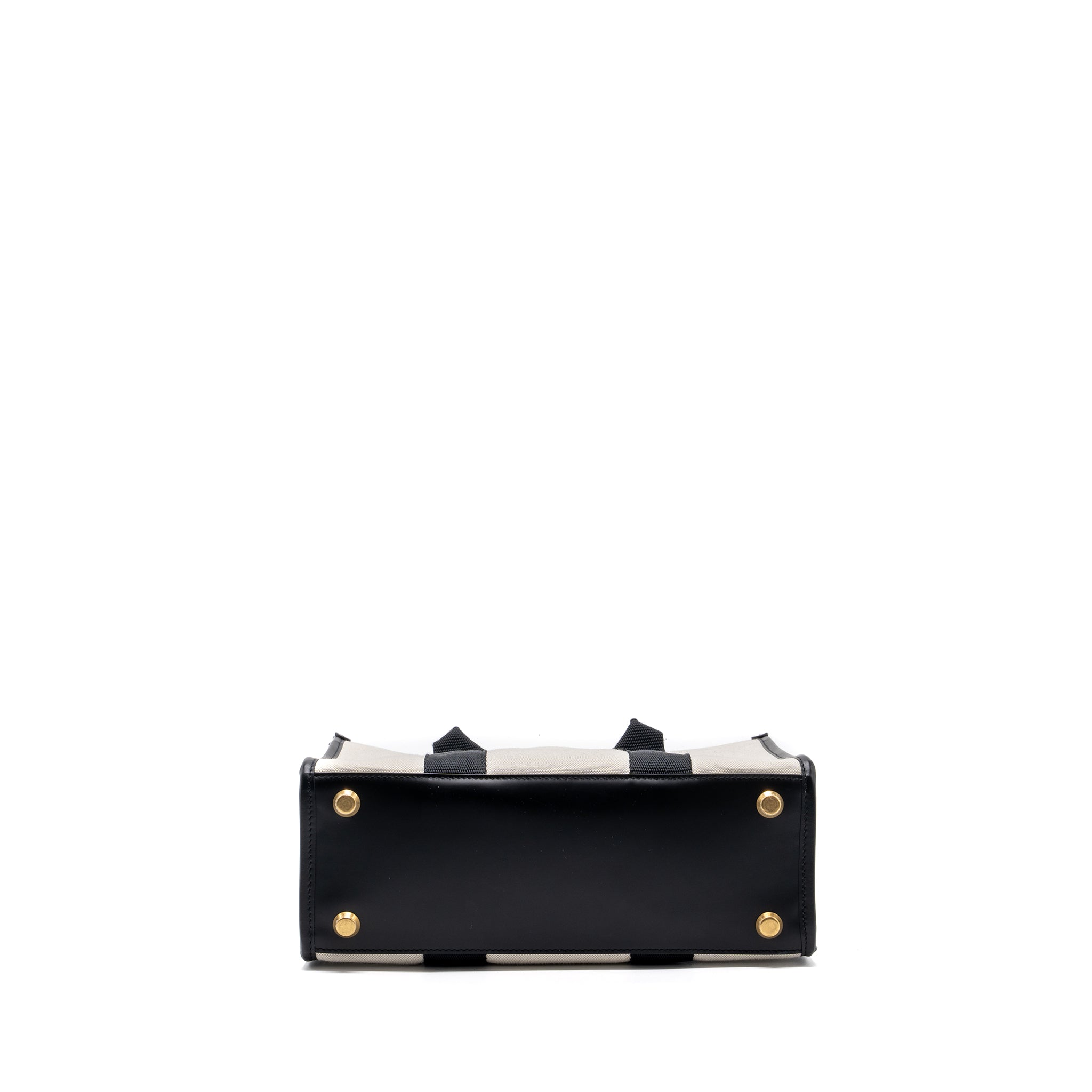 balenciaga-small-tote-bag-canvas-and-leather-black-white-ghw