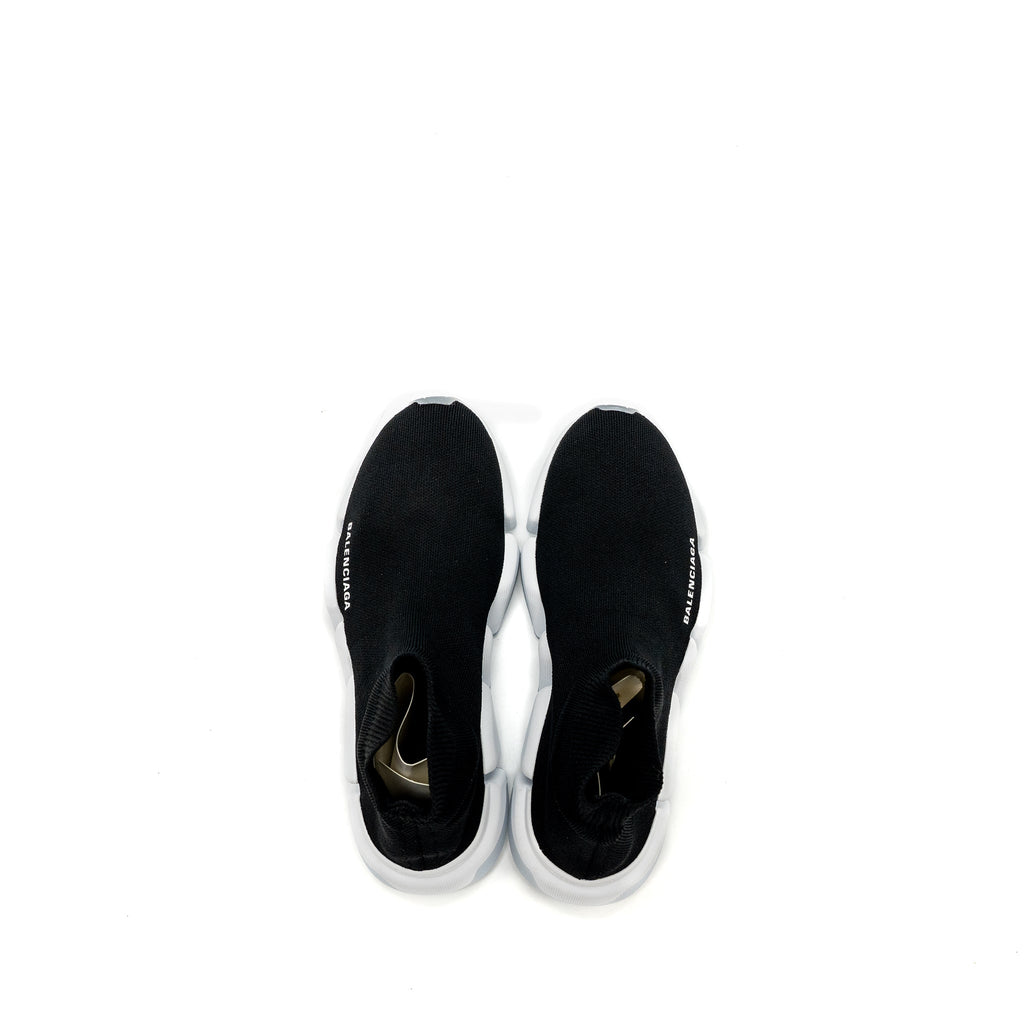 balenciaga-size-38-speed-2-0-recycled-knit-sneakers-black-white