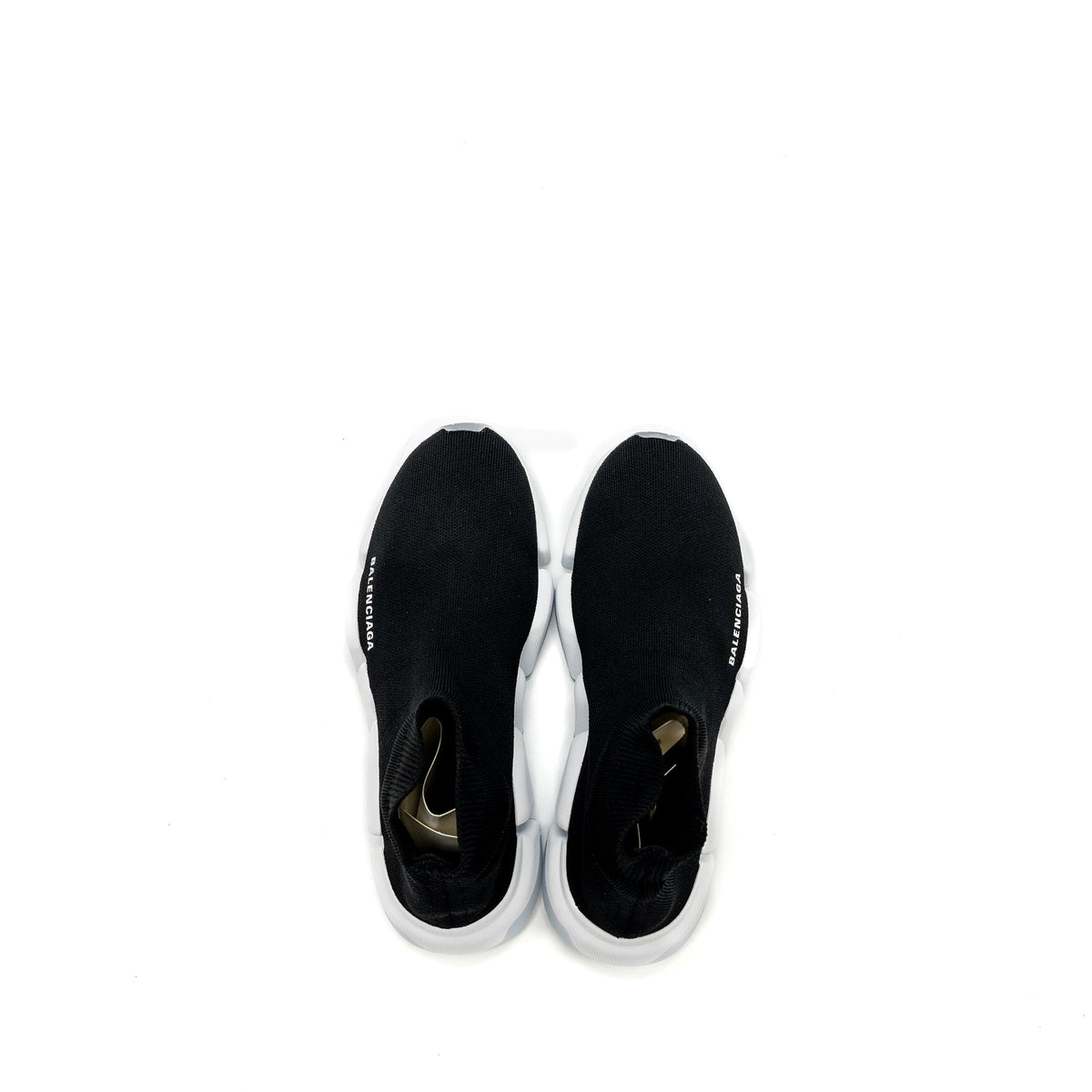 balenciaga-size-38-speed-2-0-recycled-knit-sneakers-black-white
