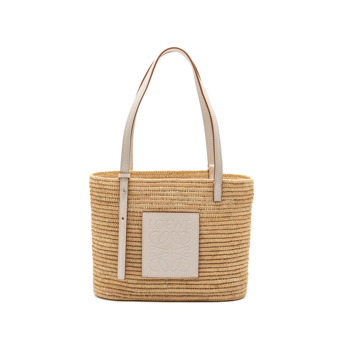 loewe-small-square-basket-bag-raffia-calfskin-white