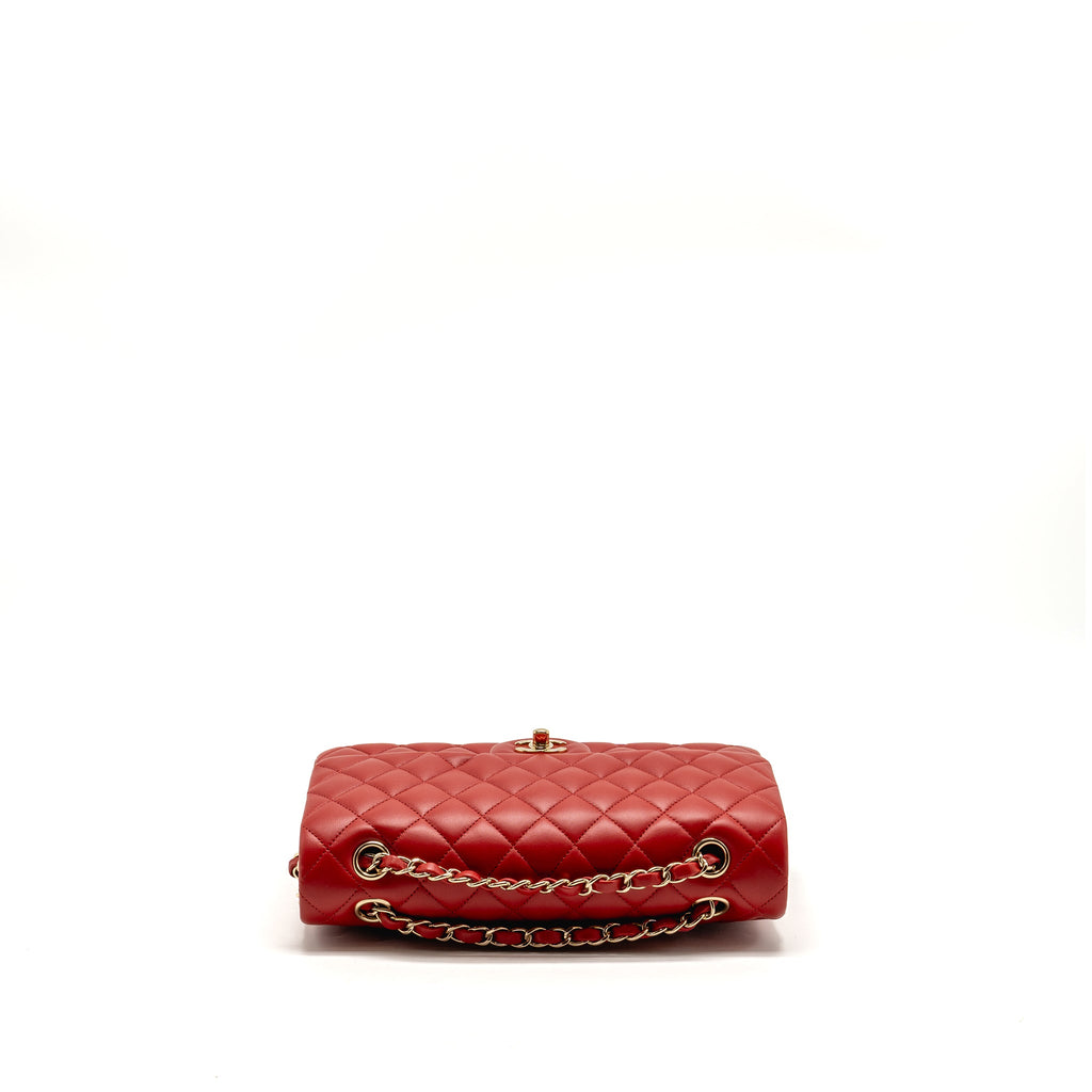 chanel-medium-classic-double-flap-bag-lambskin-red-lghw