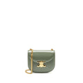 celine-besace-clea-triomphe-chain-bag-shiny-calfskin-green-ghw-copy-1