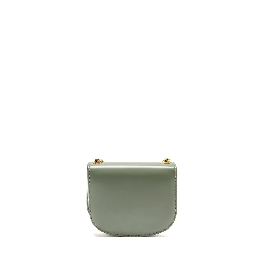 celine-besace-clea-triomphe-chain-bag-shiny-calfskin-green-ghw-copy-1