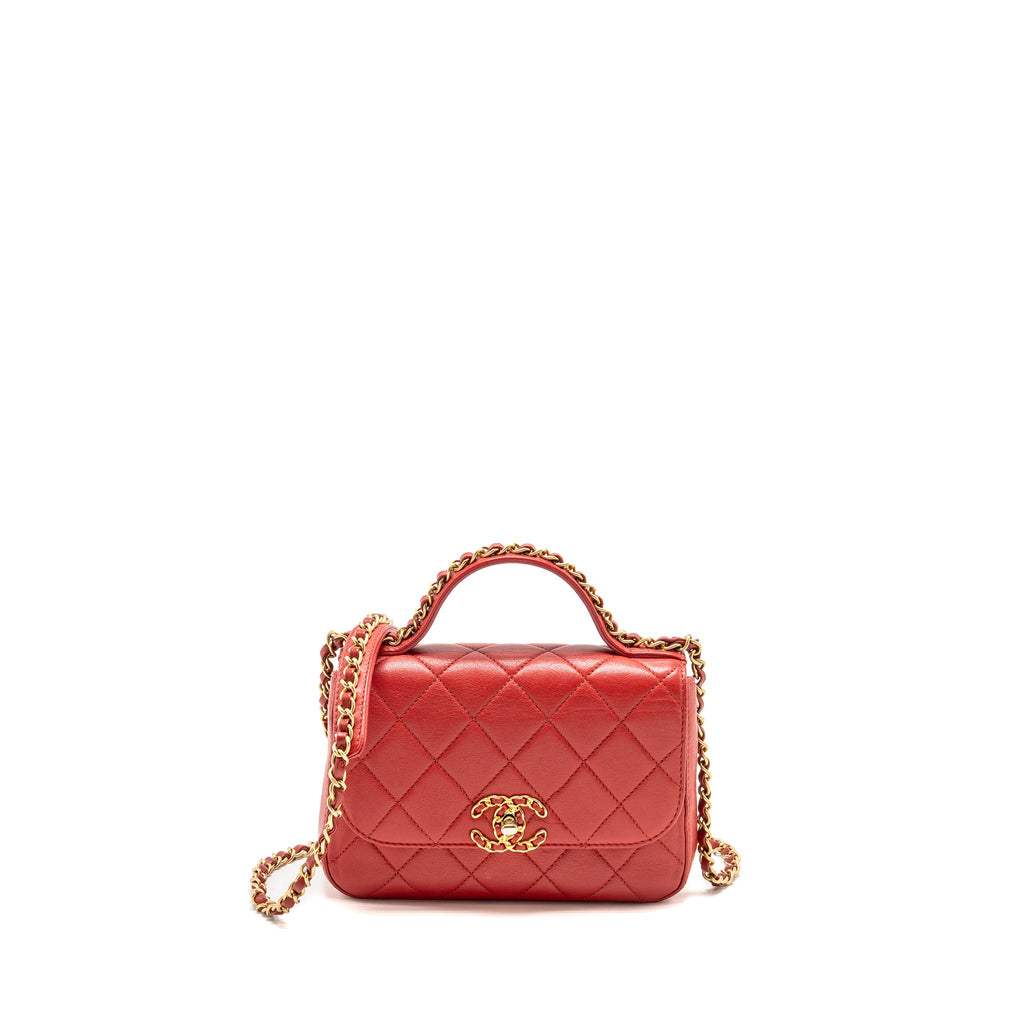 chanel-chain-top-handle-infinite-flap-bag-leather-red-ghw