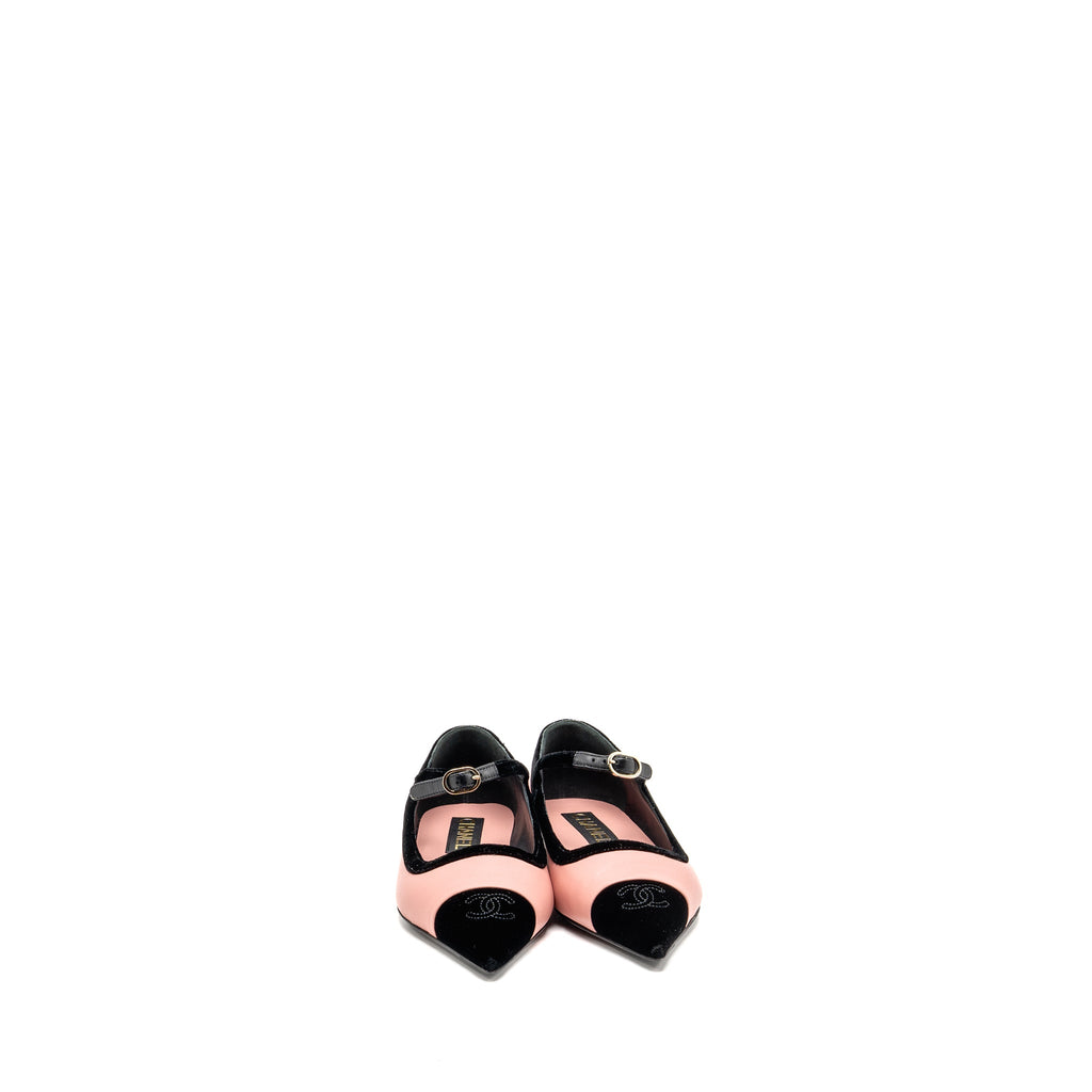 chanel-size-38-mary-janes-lambskin-velvet-pink-black-lghw-copy-1