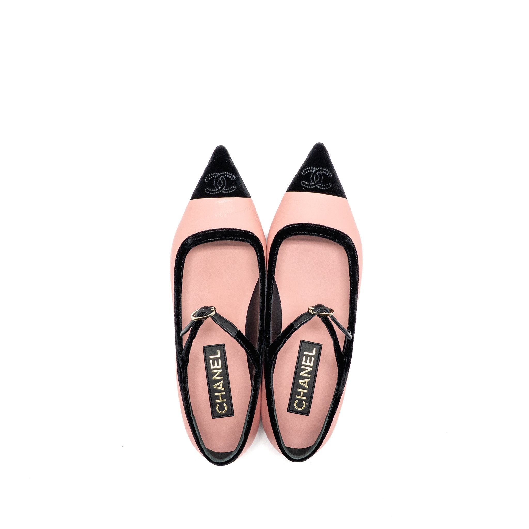 chanel-size-38-mary-janes-lambskin-velvet-pink-black-lghw-copy-1