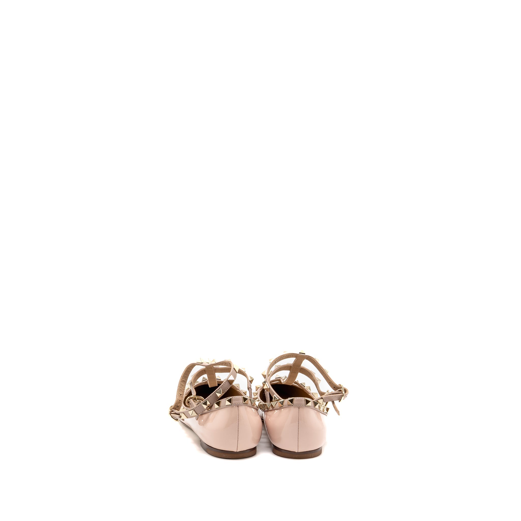 valentino-size-38-5-rockstud-caged-ballerina-flat-patent-napa-leather-rose-quartz-shw