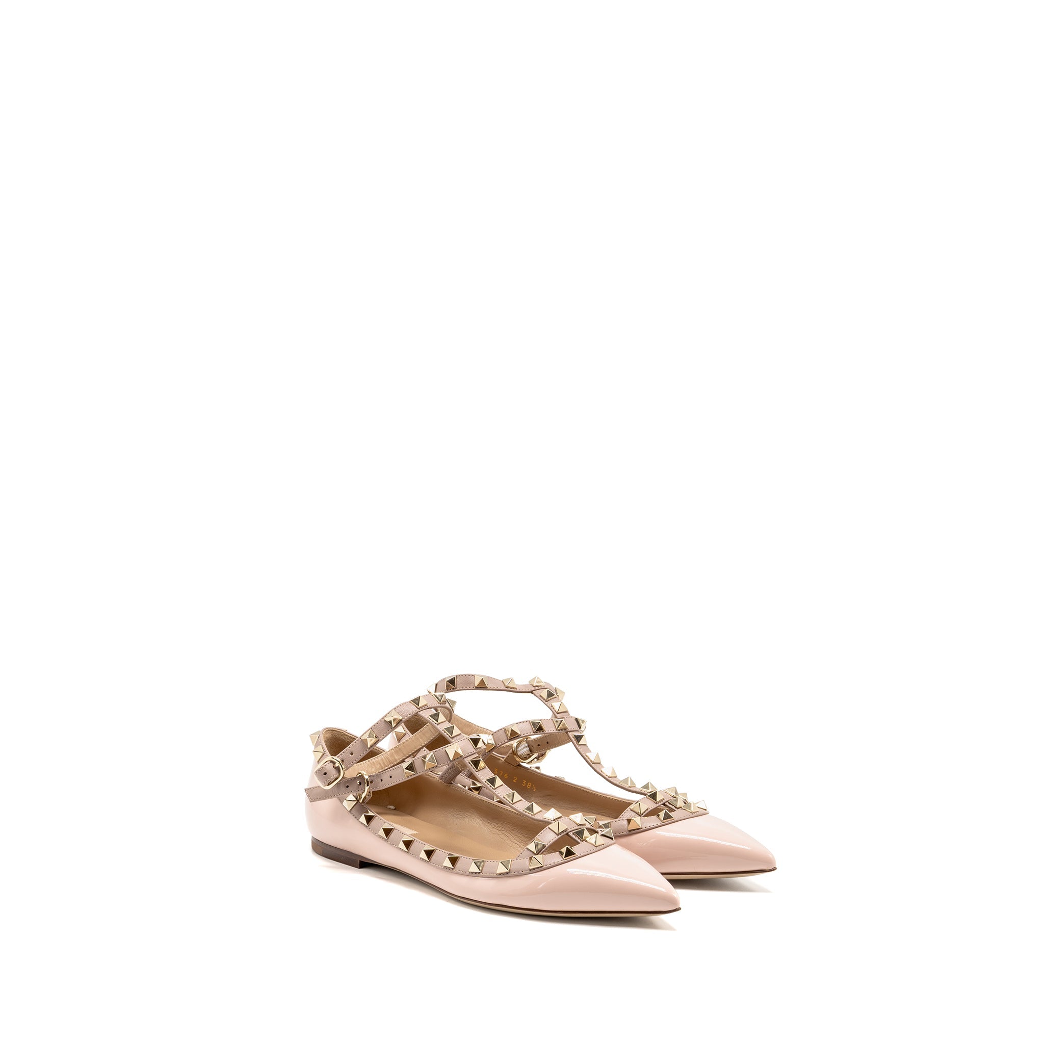 valentino-size-38-5-rockstud-caged-ballerina-flat-patent-napa-leather-rose-quartz-shw