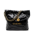 chanel-small-22-bag-gold-letter-shiny-calfskin-black-brushed-ghw-microchip