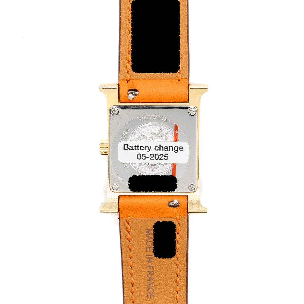 hermes-heure-h-watch-small-model-25mm-yellow-gold-with-orange-swift-strap