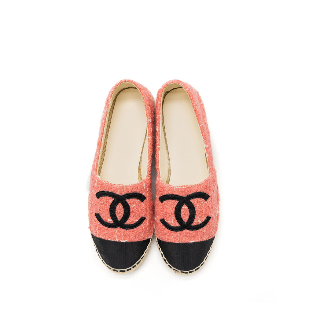 chanel-size-35-espadrilles-cotton-tweed-pink-black