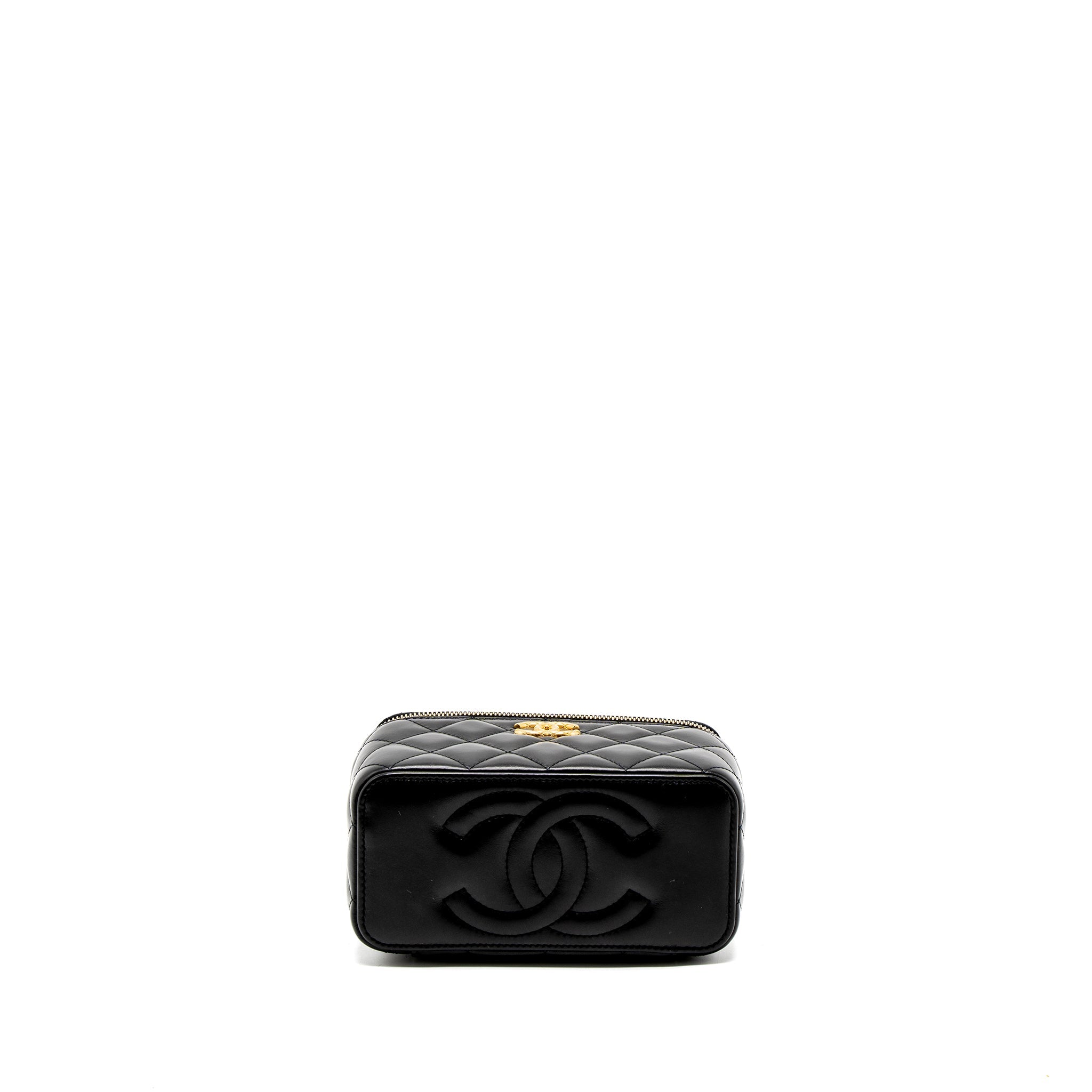 chanel-22k-gold-pillar-adjustable-chain-long-vanity-lambskin-black-brushed-ghwmicrochip