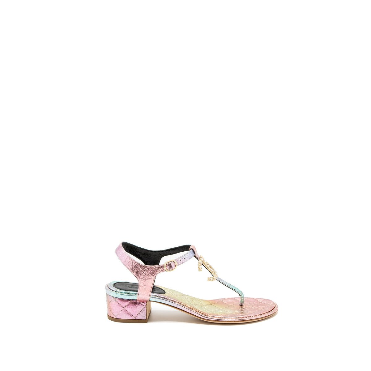 chanel-size-38-detailed-cc-logo-iridescent-leather-sandals