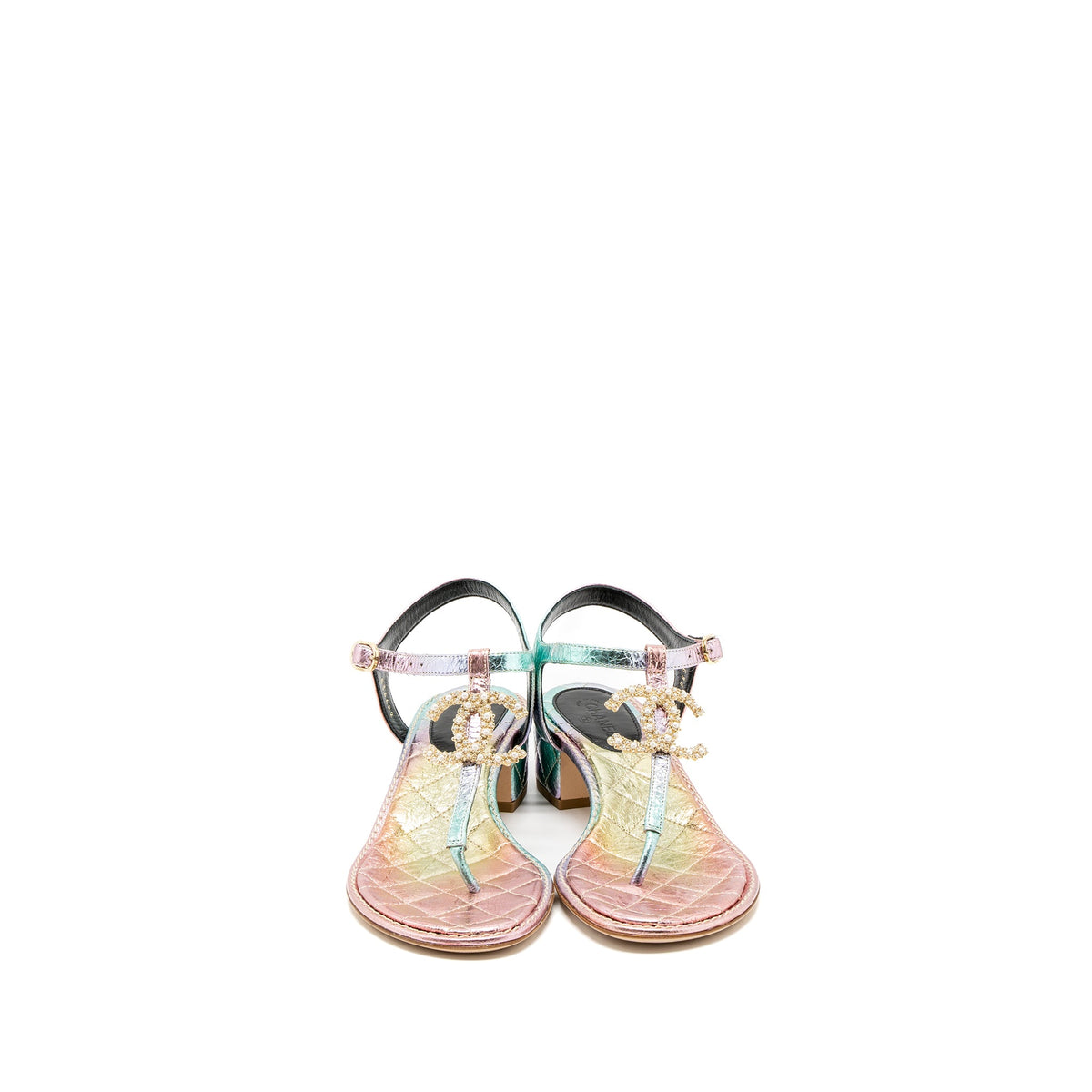 chanel-size-38-detailed-cc-logo-iridescent-leather-sandals