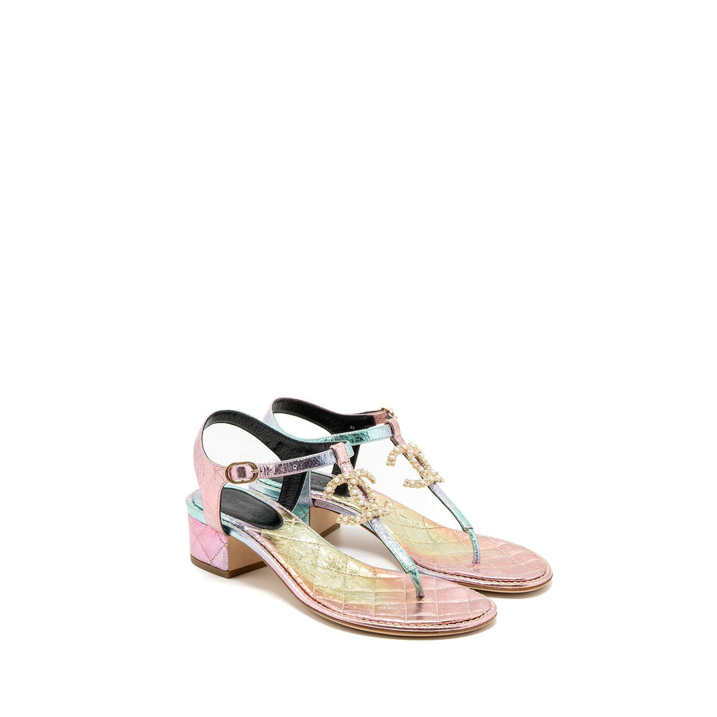 chanel-size-38-detailed-cc-logo-iridescent-leather-sandals