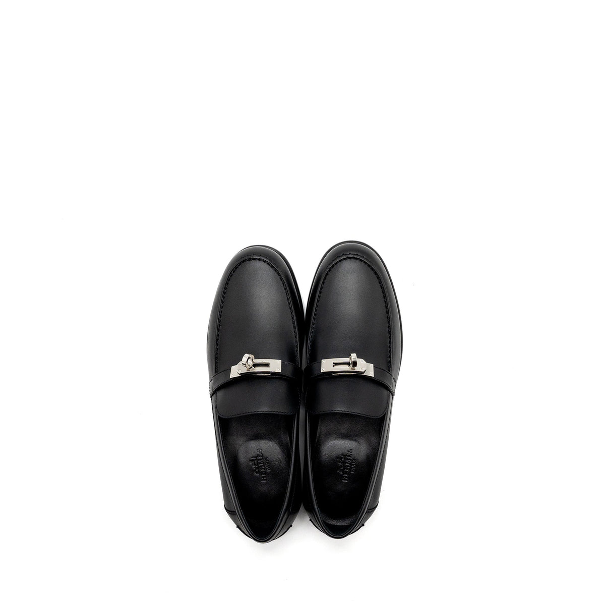 hermes-size-37-mocassins-destin-calfskin-black-shw
