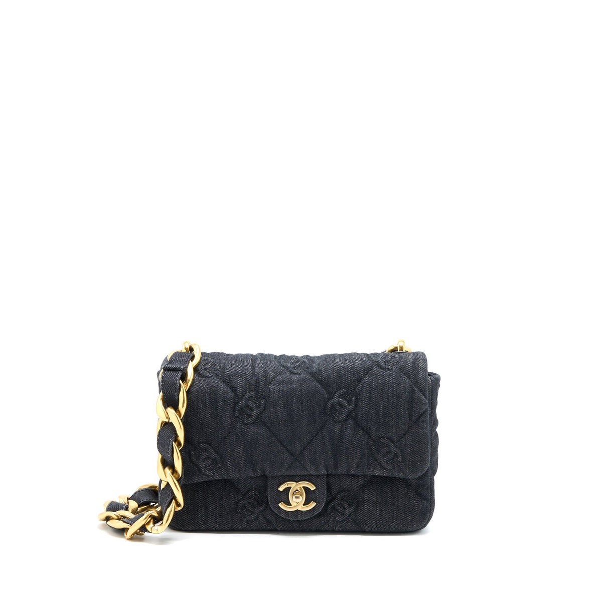 chanel-flap-shoulder-bag-with-giant-chain-denim-dark-blue-brushed-ghw-microchip
