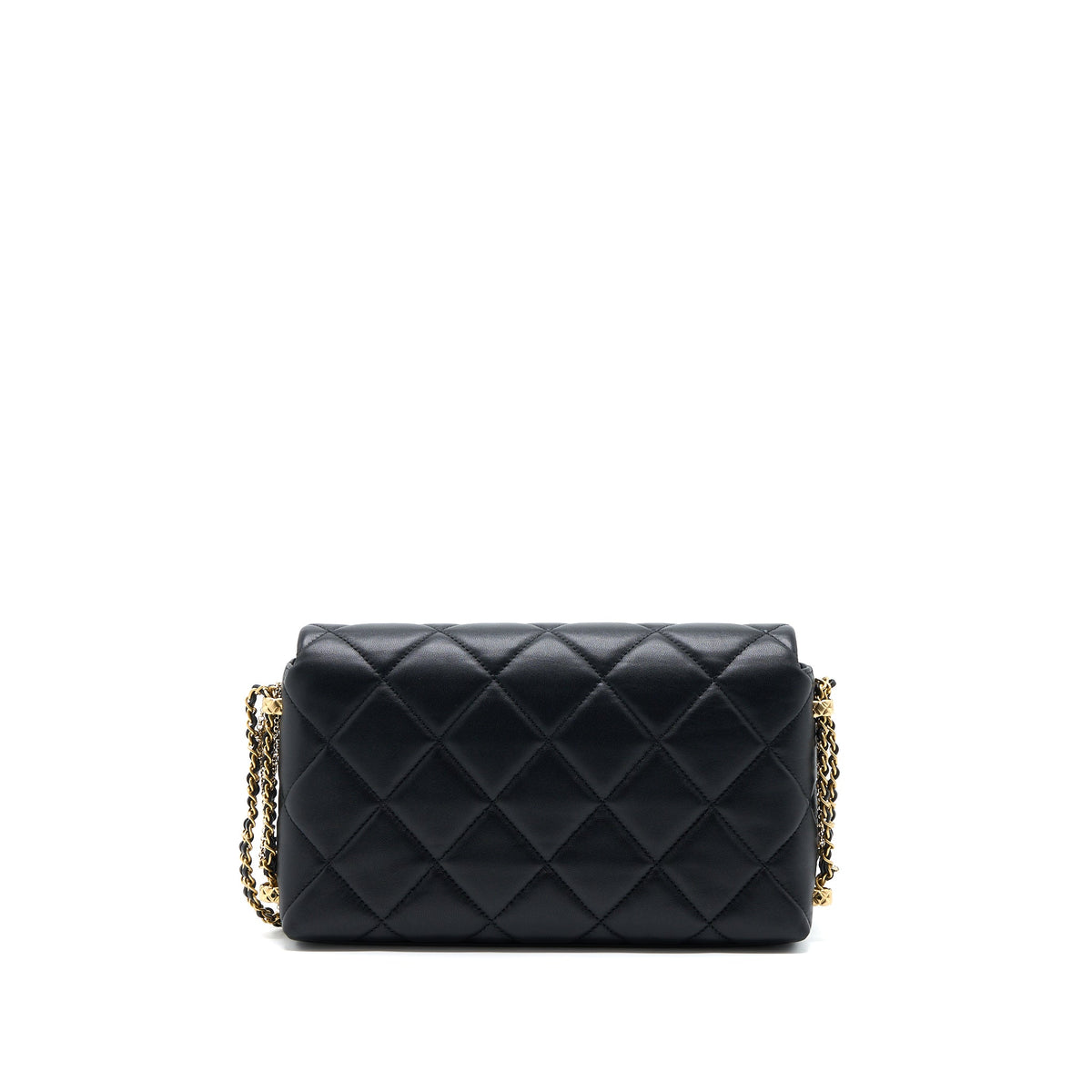 chanel-quilted-detailed-logo-flap-bag-lambskin-black-ghw-microchip