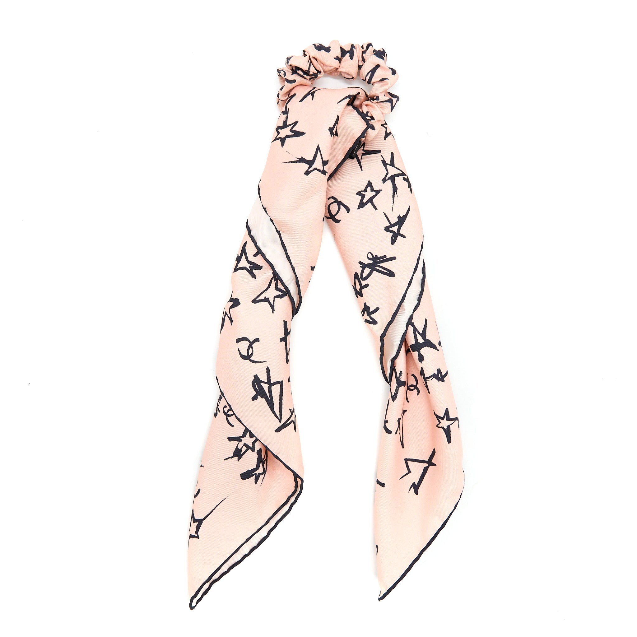 chanel-hair-tie-silk-twilly-pink-black