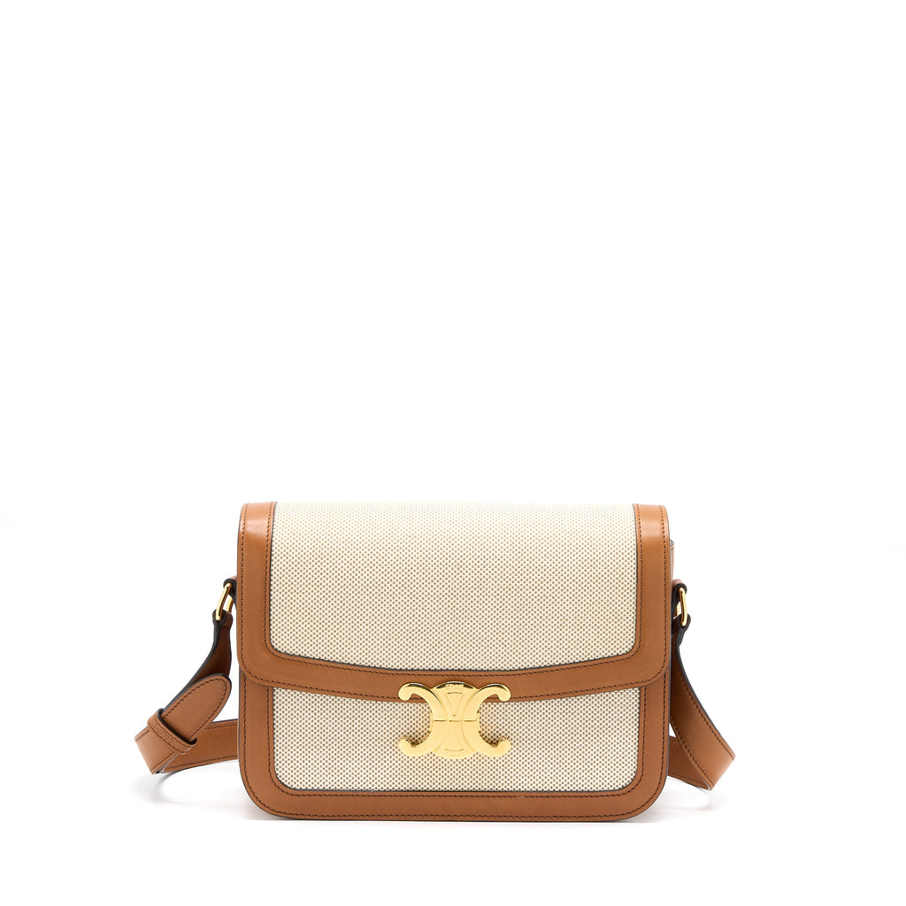 celine-medium-triomphe-bag-in-textile-natural-calfskin-ghw