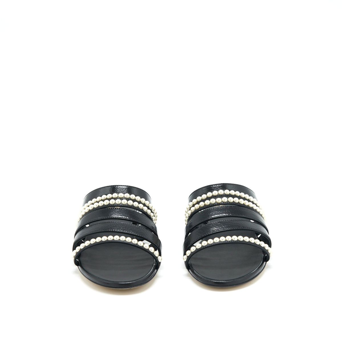 chanel-size-38-leather-and-pearl-sandal-black