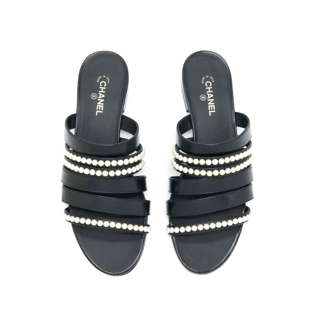 chanel-size-38-leather-and-pearl-sandal-black