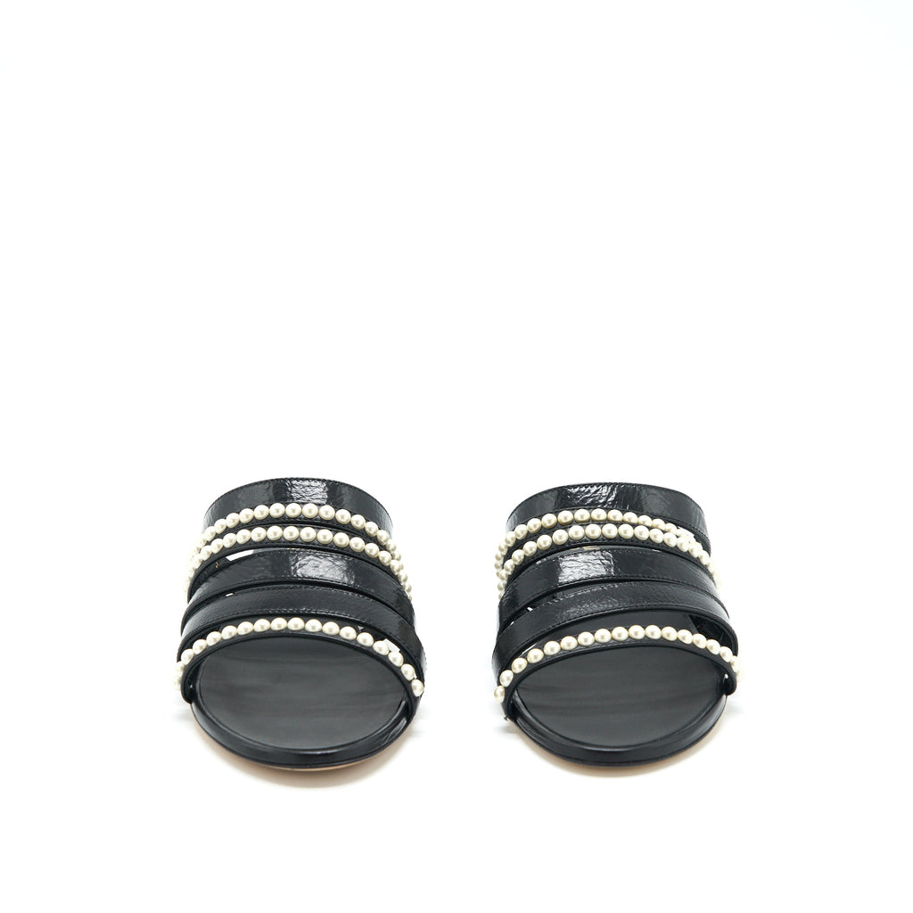 chanel-size-37-leather-and-pearl-sandal-black