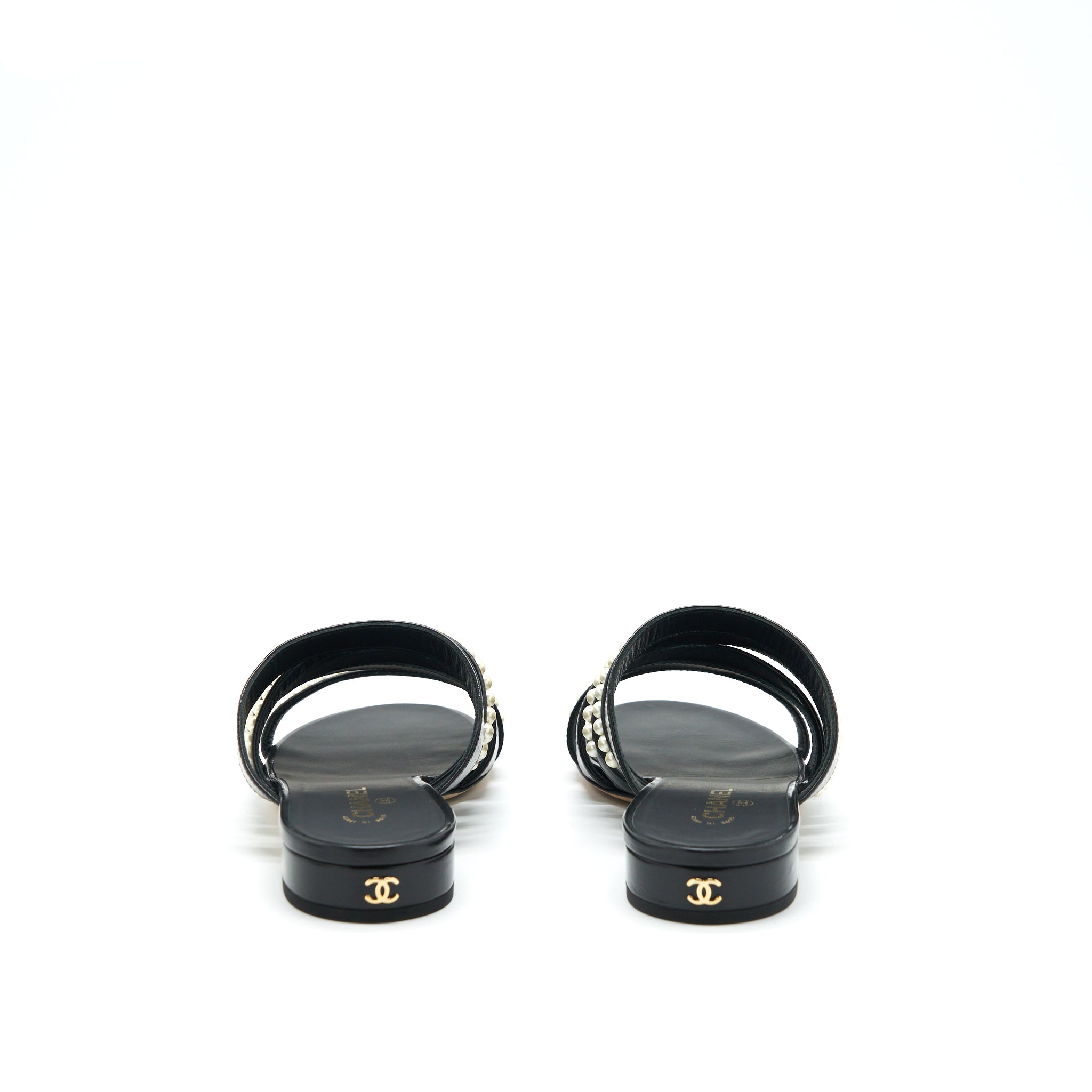 chanel-size-37-leather-and-pearl-sandal-black