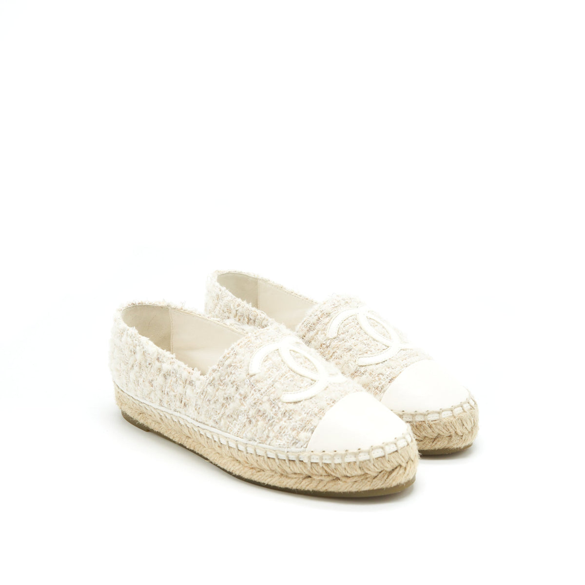 chanel-size-35-tweed-espadrilles-white