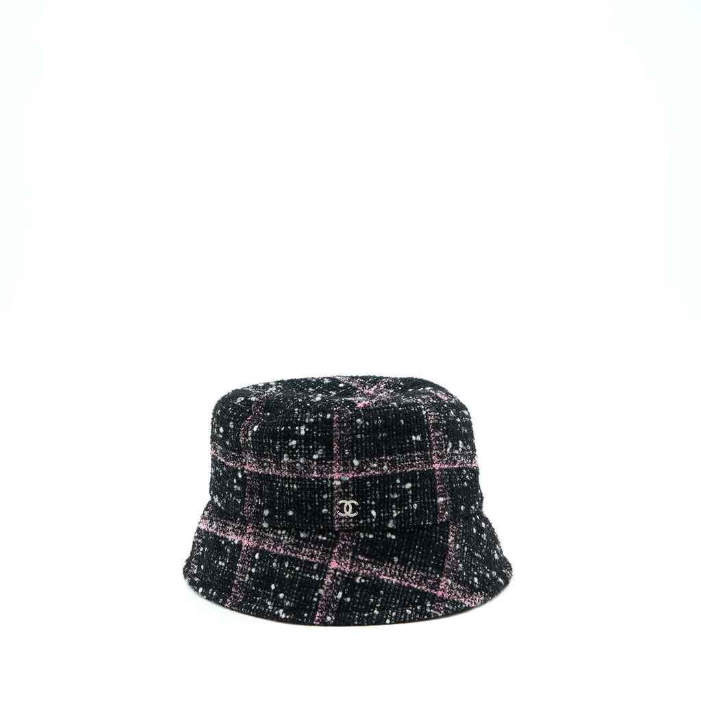 chanel-size-m-bucket-hat-tweed-black-pink-ecru