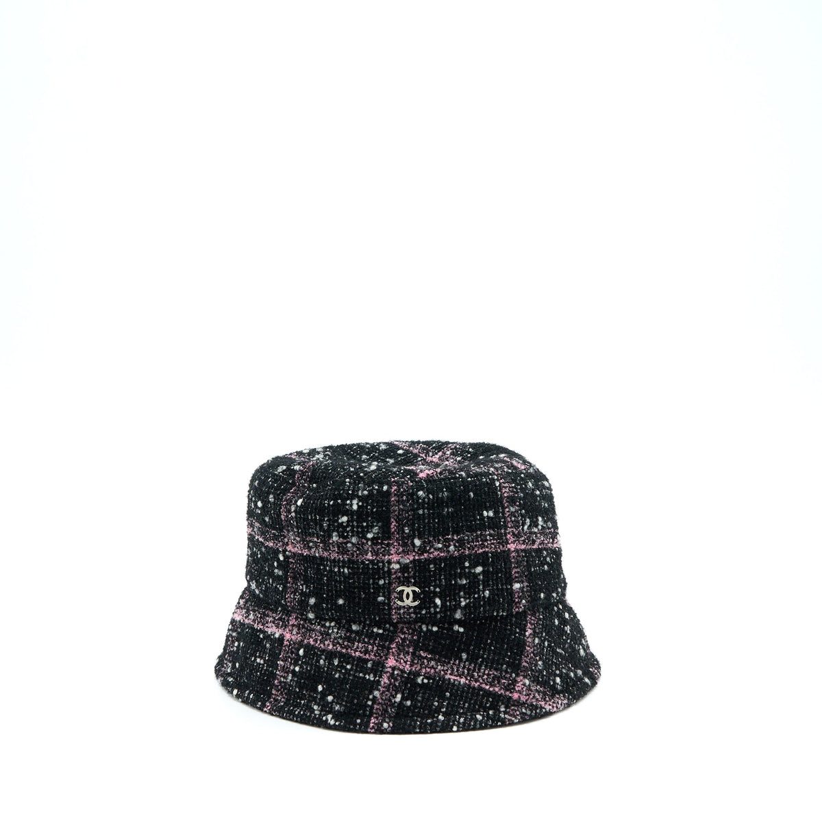 chanel-size-m-bucket-hat-tweed-black-pink-ecru