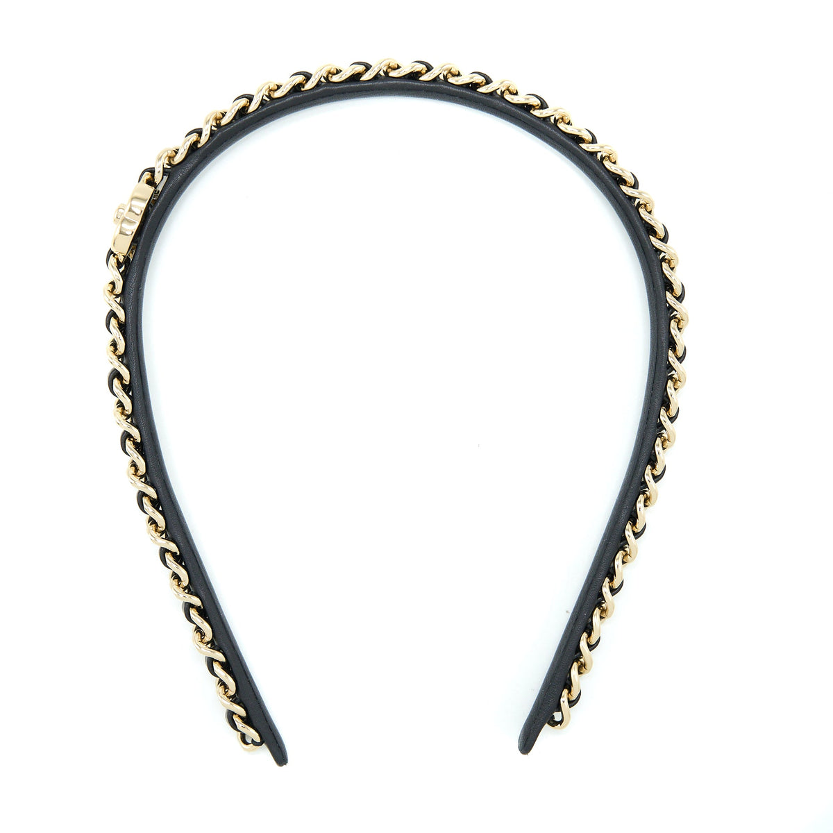 chanel-leather-chain-hair-band-black-light-gold-tone