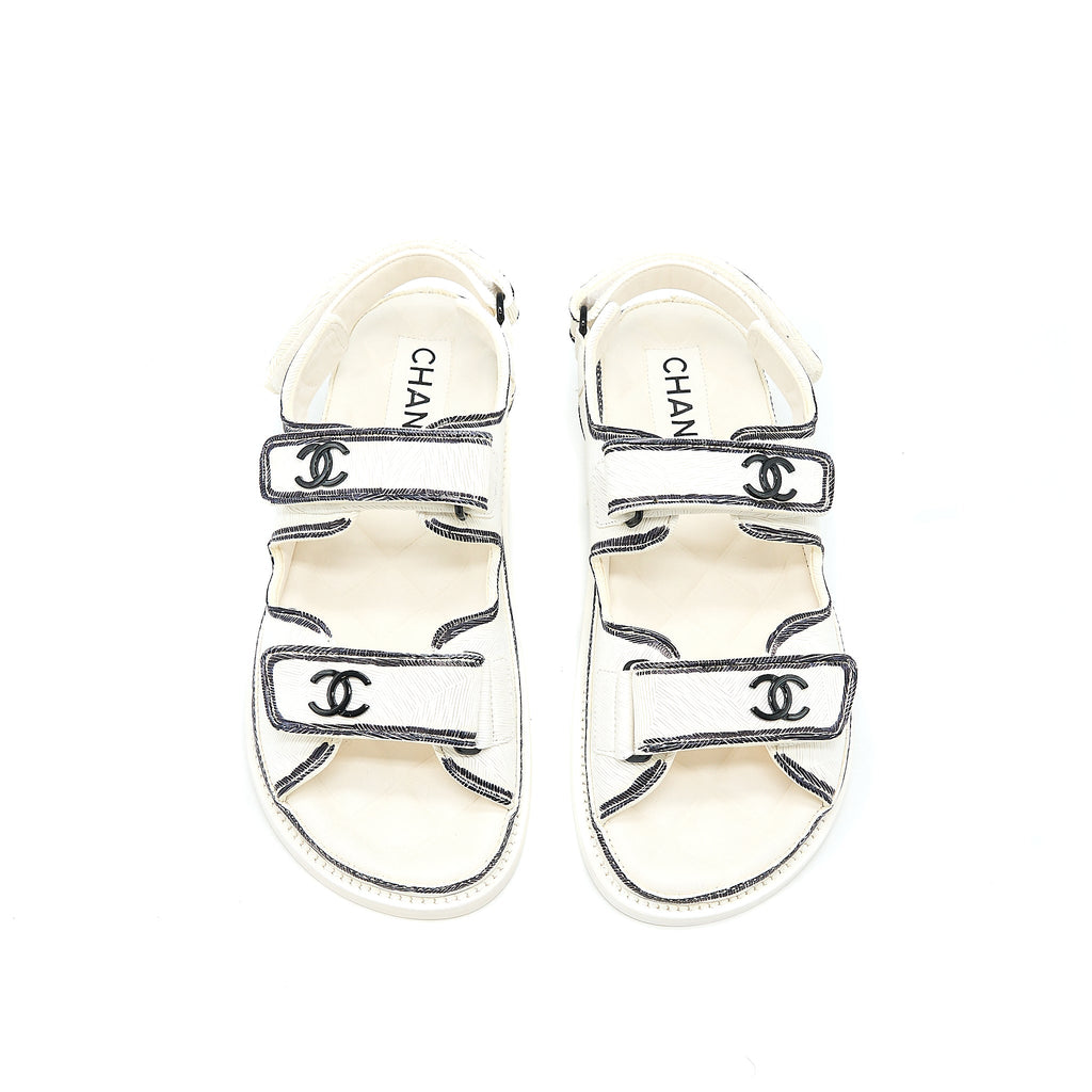 chanel-size-37-dad-sandals-black-white