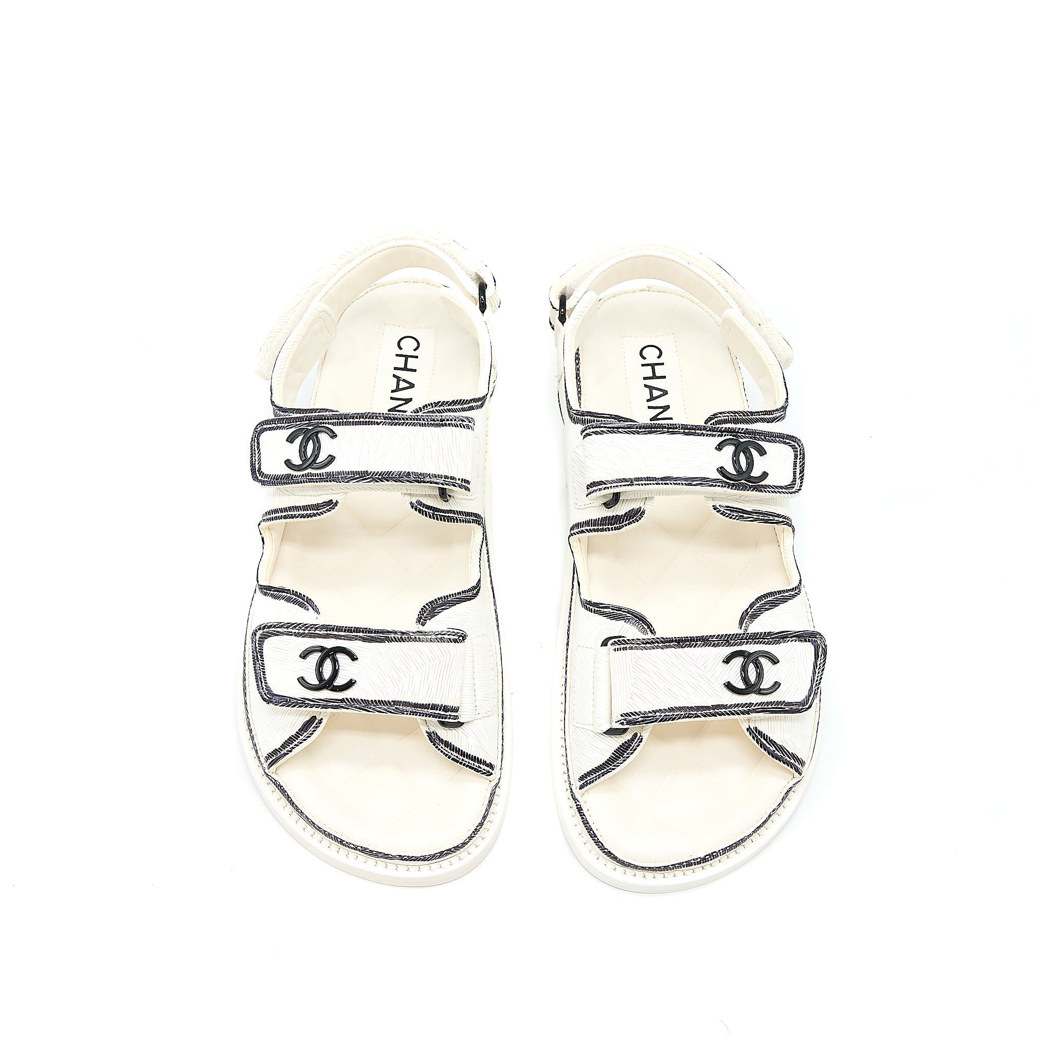 chanel-size-37-dad-sandals-black-white