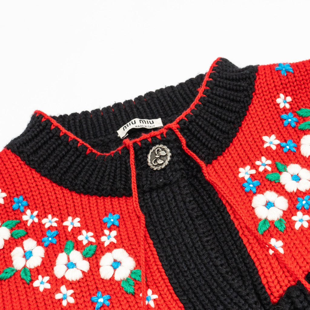 miu-miu-size-38-floral-cardigan-wool-black-red-multicolour