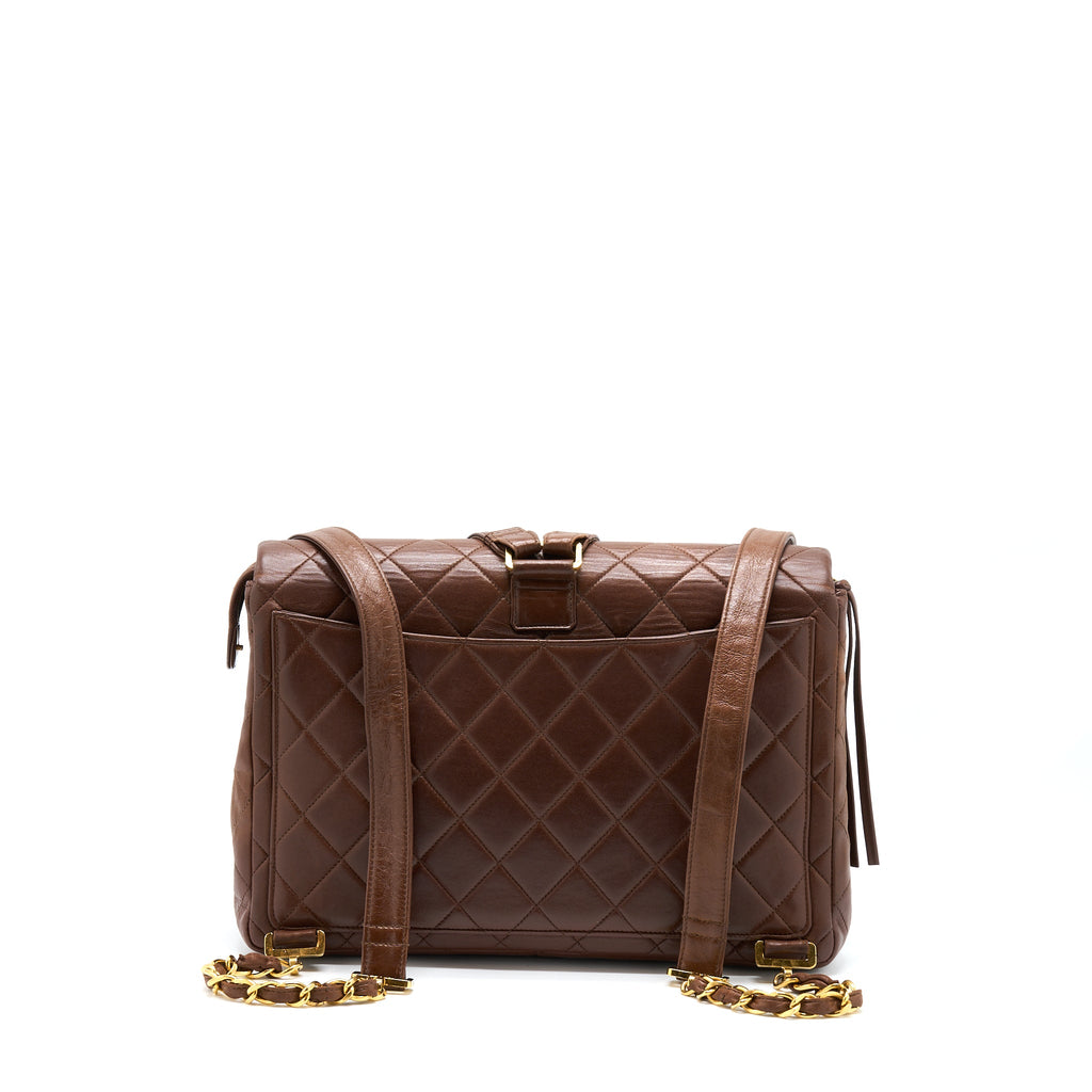chanel-vintage-classic-timeless-backpack-lambskin-brown-ghw