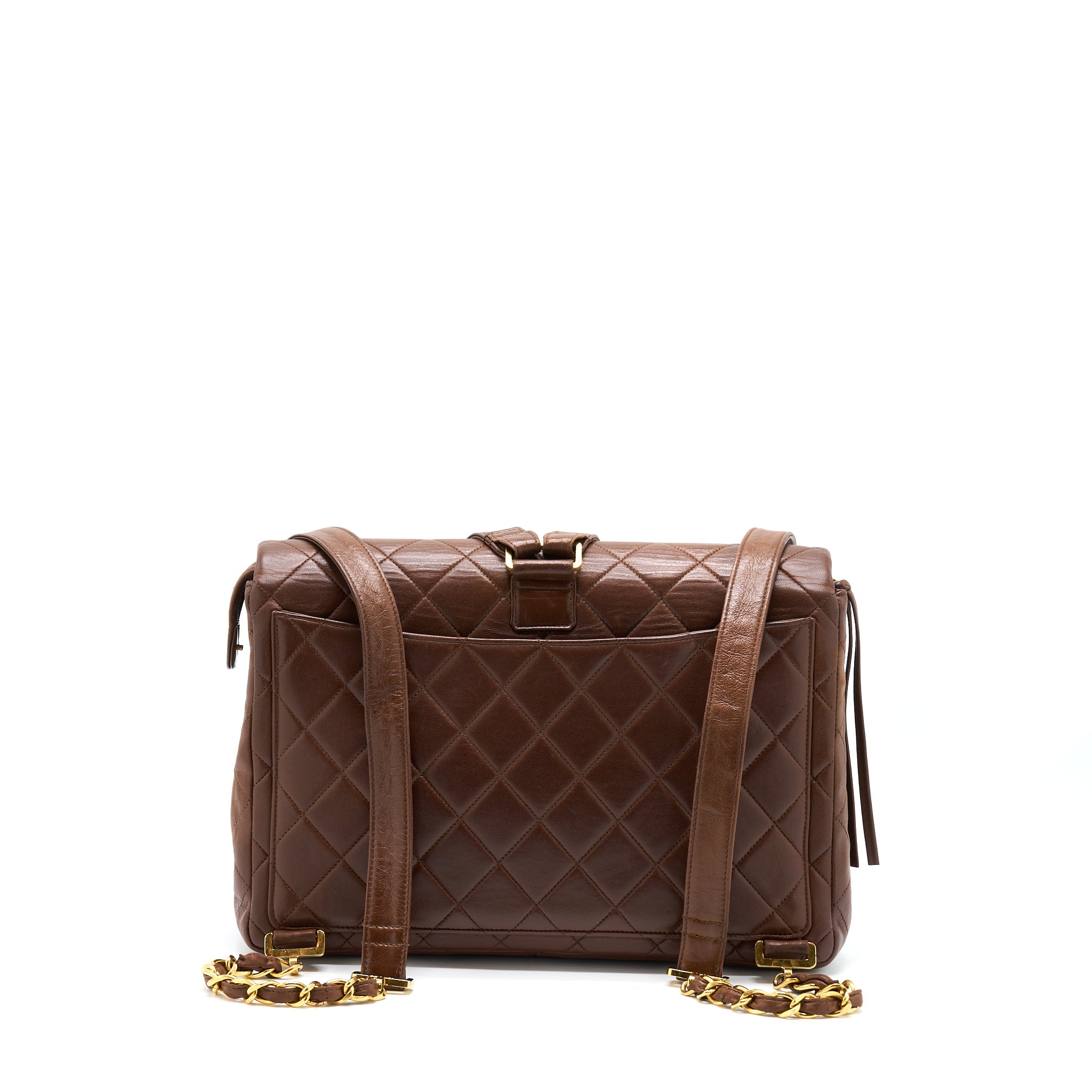 chanel-vintage-classic-timeless-backpack-lambskin-brown-ghw