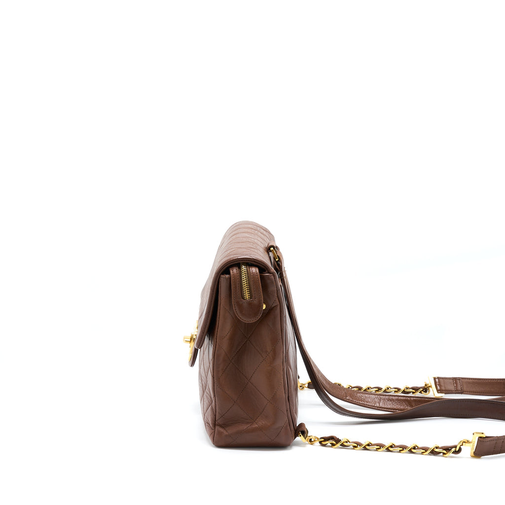 chanel-vintage-classic-timeless-backpack-lambskin-brown-ghw