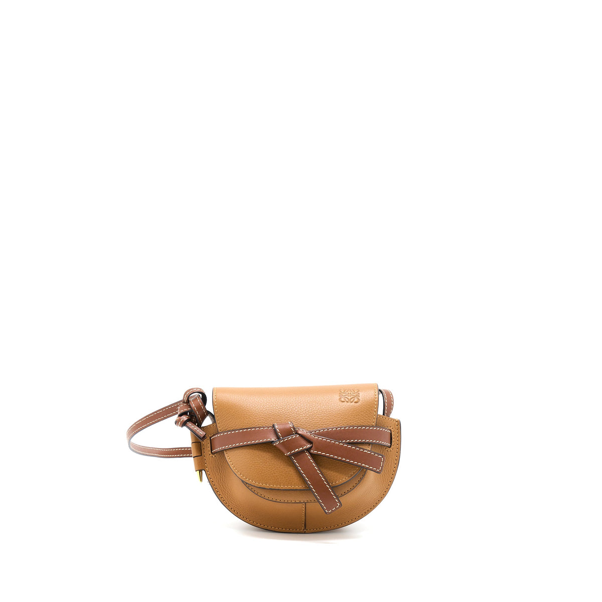 loewe-mini-gate-calfskin-caramel-pecan-ghw