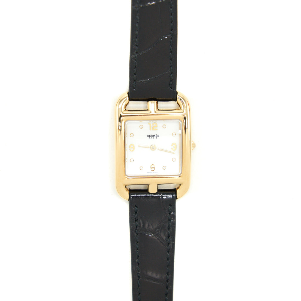 hermes-cap-code-watch-23-23-mm-yellow-gold-watch-dimond-set-white-natural-mother-of-pearl-dial