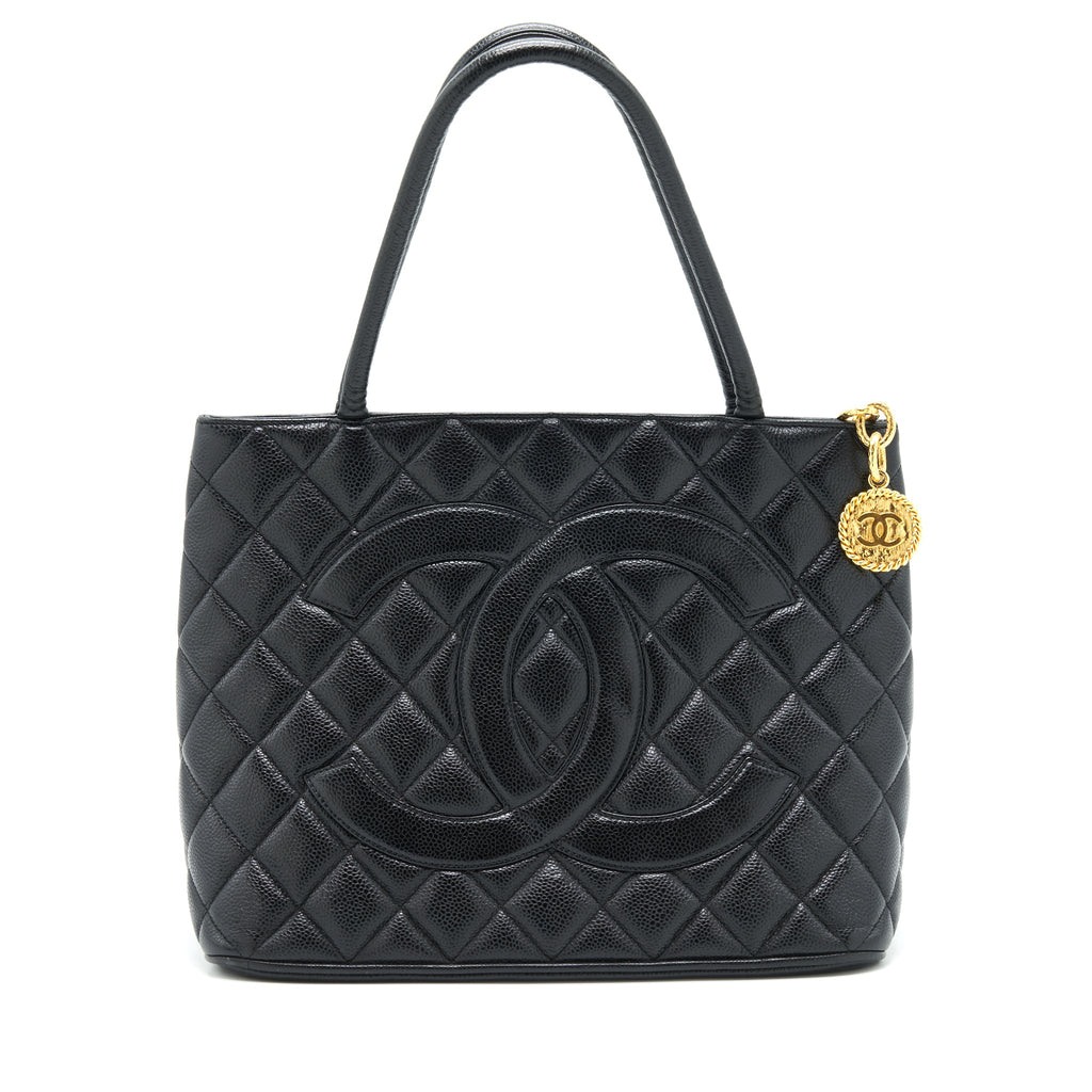 chanel-vintage-medallion-tote-bag-caviar-black-ghw
